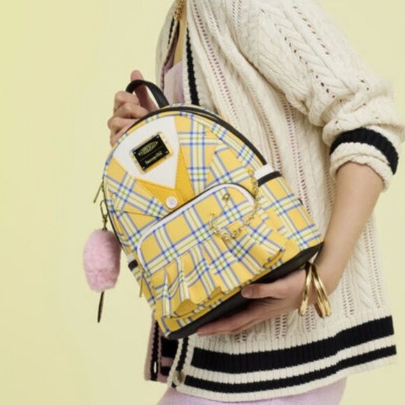 Loungefly Clueless 30th Anniversary Cher Yellow Plaid Mini Backpack NWT - Picture 4 of 5
